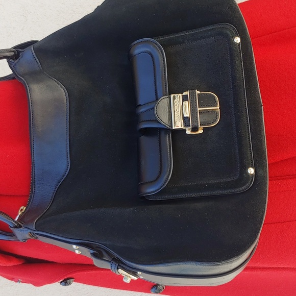 Jimmy Choo Black Leather and Suede Hobo Bag Luxury - Picture 12 of 17
